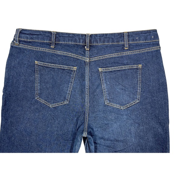 Boden Denim Turn Up Straight Jeans Dark Wash Sz US 20/22R Spring Summer Coastal - Picture 7 of 9